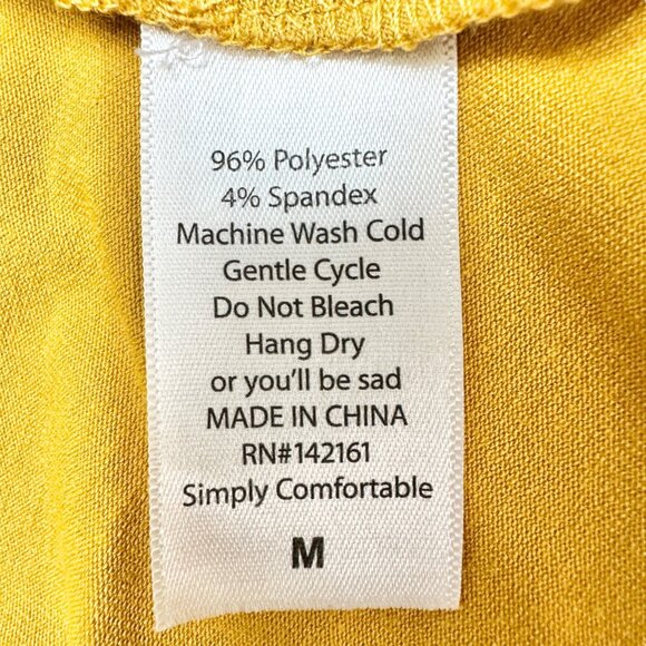 LuLaRoe Carly Dress Womens M SS Mustard Yellow A-Line Soft Stretchy Pocket HiLow - Picture 4 of 9